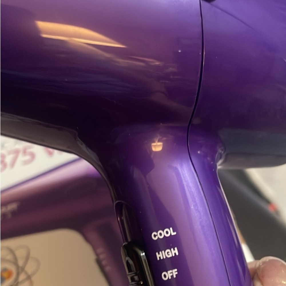 Purple Hair Dryer CONAIR 1875 WATTS POWERFUL VALENTINES DAY💜💜💜💕💕❤️gift - Picture 4 of 5